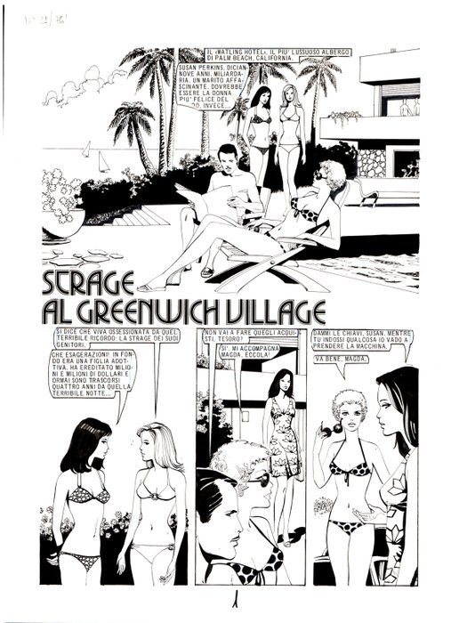 Freghieri, Giovanni - 2 Original page - Lanciostory #21 - "Strage al Greenwich Village" Tavola n.1 e n.2 - 1976