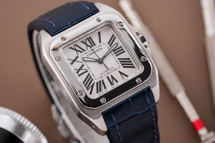 Cartier - Santos 100 Medium - Ingen mindstepris - 2878 - Mænd - 2011-nu