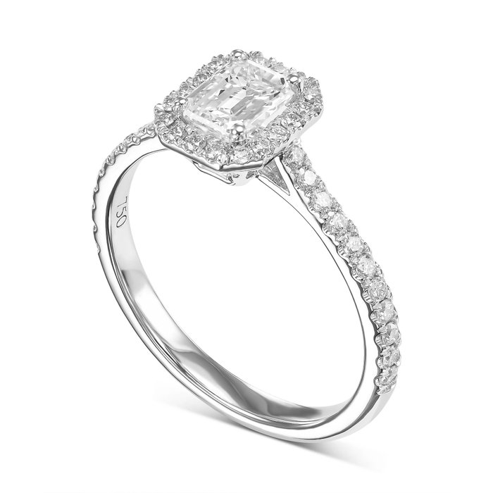 Forlovelsesring - 18 kraat Hvidguld -  0.92ct. tw. Diamant (Natur)