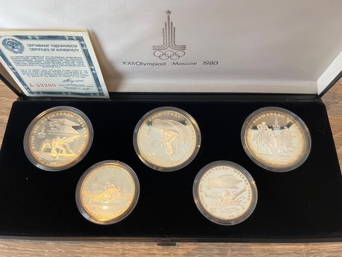 Rusland 5 Roubles / 10 Roubles 1980 Olympic Games Moscow 5 stuks  (Ingen mindstepris)