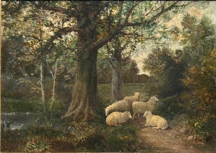 English School (XVIII-XIX) - A Rural Scene With Resting Sheep