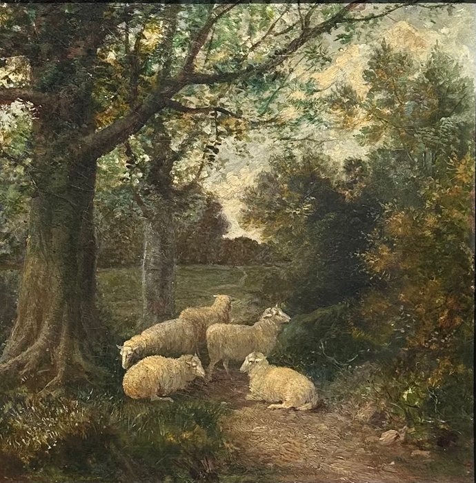 English School (XVIII-XIX) - A Rural Scene With Resting Sheep