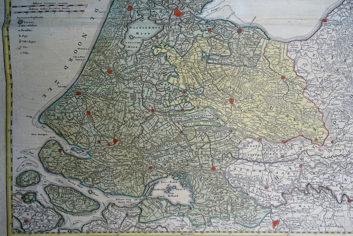 Holland - Nord- og Sydholland, Utrecht, IJsselmeer; Homann - Tabula Comitatus Hollandiæ cum ipsius Confiniis Dominii nimirum Ultraiectini nec non Geldriæ... - 1721-1750