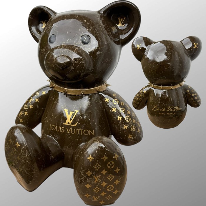 AmsterdamArts - XL Louis Vuitton Brown  marble gold teddy bear