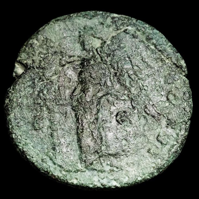 Romarriket. Lucius Verus (AD 161-169). As 165 AD. Rome mint. TR P VI IMP III COS II SC, Victory  (Ingen mindstepris)