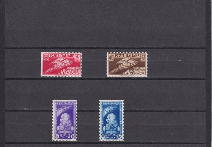 Italien Kongerige 1935 - Komplet sæt med 4 værdier 1 internationale luftudstilling MNH - Sassone S81 (384-7)