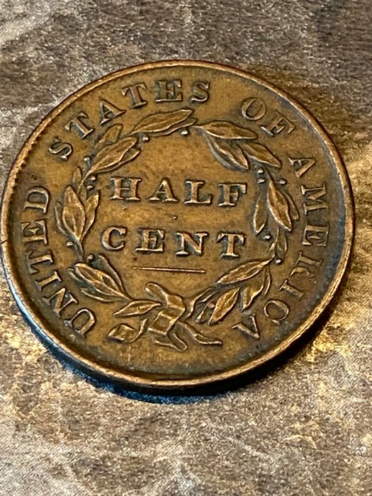 Förenta staterna. Classic Head Half Cent 1835 Cohen 1  (Ingen mindstepris)