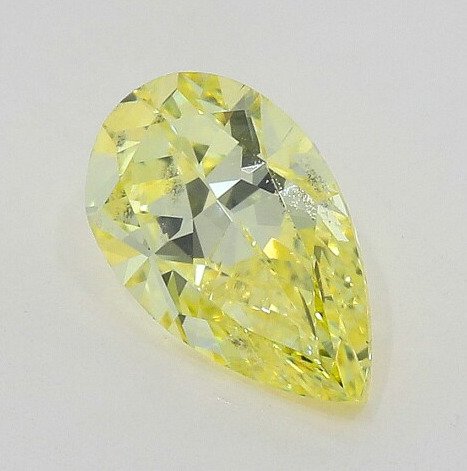 1 pcs Diamant  (Naturfarvet)  - 0.31 ct - Pære - Fancy Gul - I1 - Gemological Institute of America (GIA)