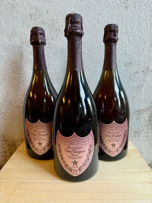 2000 Dom Pérignon, Vintage Rosé - Champagne Brut - 3 Flasker (0,75 L)