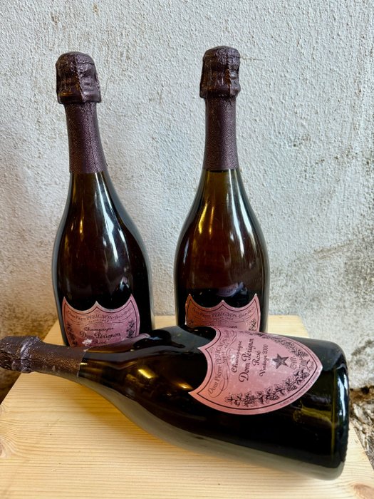 2000 Dom Pérignon, Vintage Rosé - Champagne Brut - 3 Flasker (0,75 L)