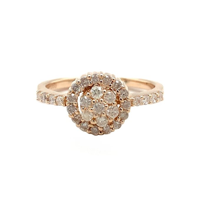 Ring - 14 karat Rosaguld -  050ct tw Diamant (Natur)