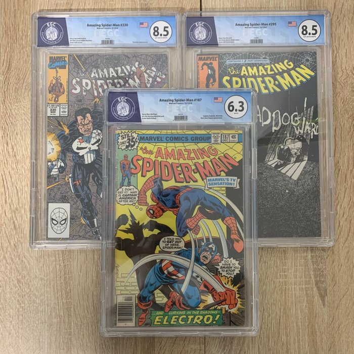 Amazing Spider-Man 187 / 295 / 330 - EGC graded - 3 Graded comic - 1978/1990