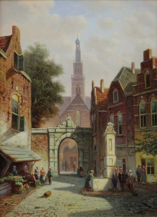 Leo (Leonardus) Vrolijk Lorenzer (1925) - View of Dutch town