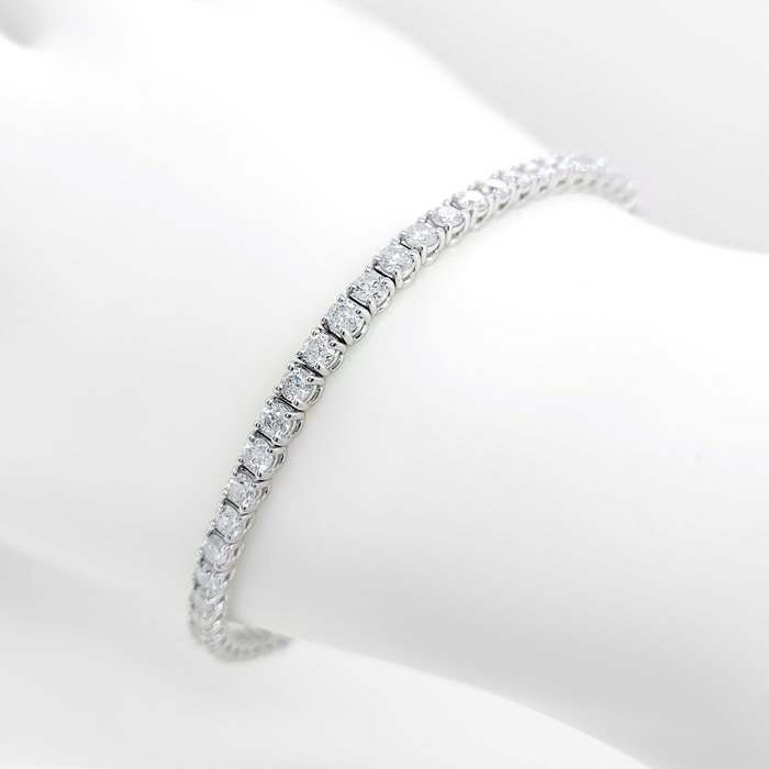 Armbånd - 14 karat Hvidguld -  4.85ct. tw. Diamant (Natur)