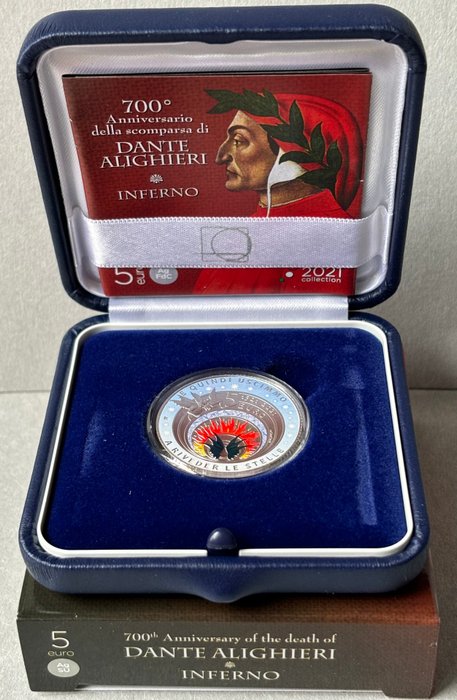 Italien 5 Euro 2021/2023 "Dante Alighieri" (3 monete)