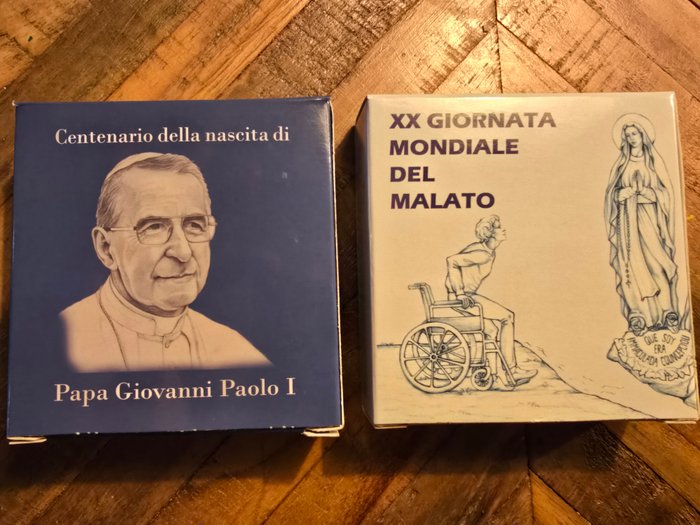 Vatikanstaten. 5 Euro / 10 Euro 2012/2017 "Giovanni Paolo I" + "Giornata Mondiale del Malato" (2 stuks) Proof  (Ingen mindstepris)