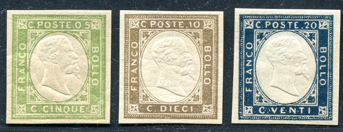 Napoli-provinsen 1861 - Vittorio Emmanuele II, komplet sæt - Sassone 1-5