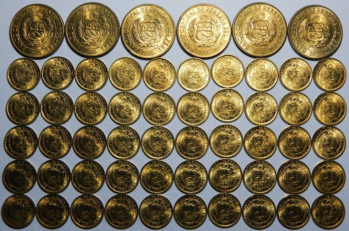 Peru 1 Sol de Oro 1975/1981 (56 monedas)  (Ingen mindstepris)