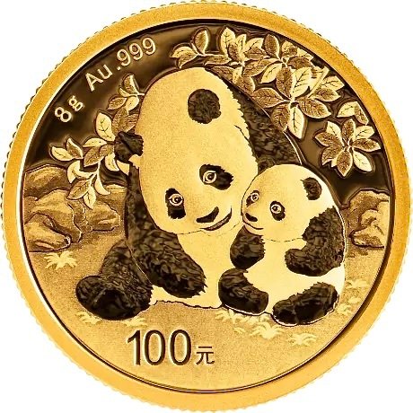 8 gram - Guld 999 - 2024 - Panda fine gold - Præget bar