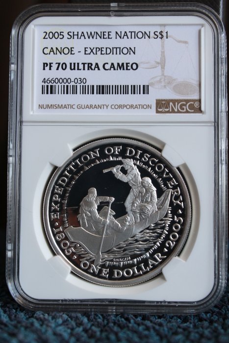 Förenta staterna Shawnee Nation Dollar 2005 1 Oz (999) - NGC PF70 Perfect Grade!  (Ingen mindstepris)