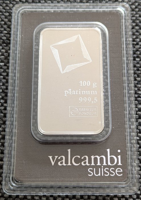 100 gram - Platin - Valcambi - Forseglet  Med certifikat