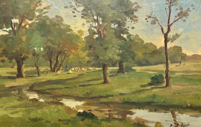 Sergio Difficili (1923) - Paesaggio di Campagna - NO RESERVE