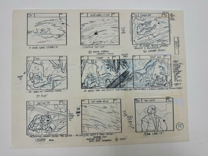 MOTU Ingen reserve! Originalt storyboard - He-Man - He-Man Production - 1983