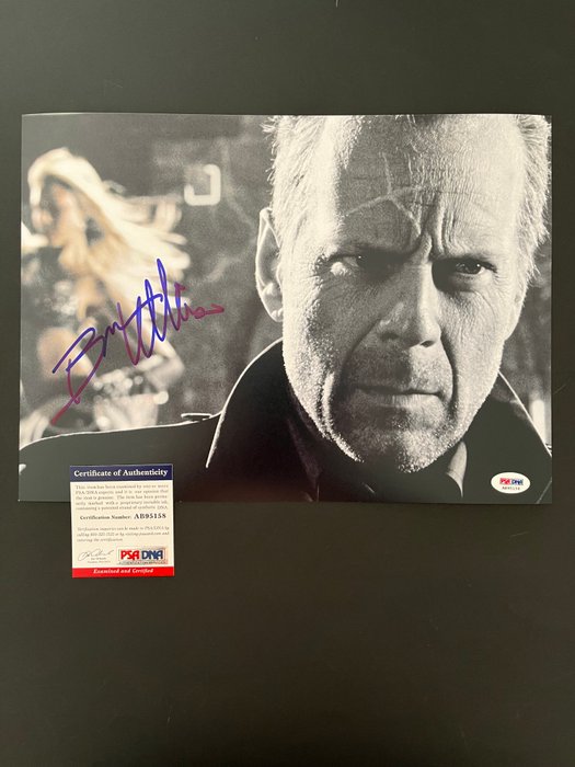 Sin City - Signed in person by Bruce Willis (Madigan) with COA PSA/DNA