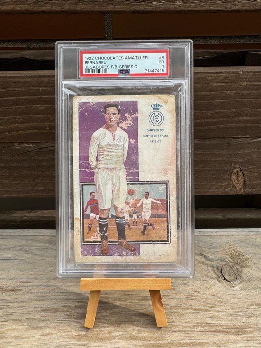 1922 Chocolates Amatller Jugadores Futebol Series D Bernabeu PSA 1 Graded card