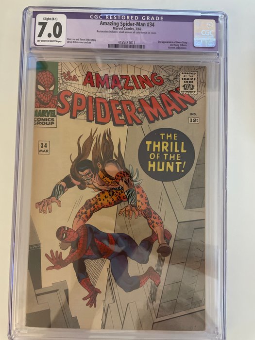 Amazing Spider-Man #34 - 2rd appearance of Gwen Stacy  Harry Osbron - 70 CGC Restored Grade - 1 Graded comic