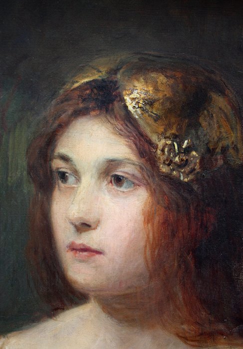 John Quincy Adams (1874-1933), attributed to - Portrait of a girl in antique dress and hair decoration