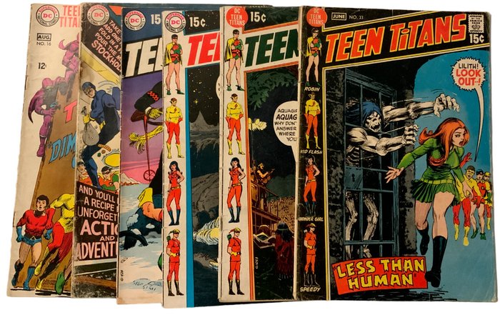 Teen Titans (1966 Series) # 16 18 24 27 30  33 - Silver Age Gems! - 6 Comic collection - Første udgave - 1968/1971