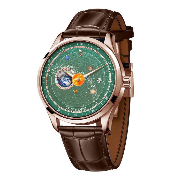 Tecnotempo - "Dynamic Solar System" - Automatic - Designed by Tecnotempo - TT.50.SPLGR (Gold tone/Green dial) - Mænd - 2011-nu