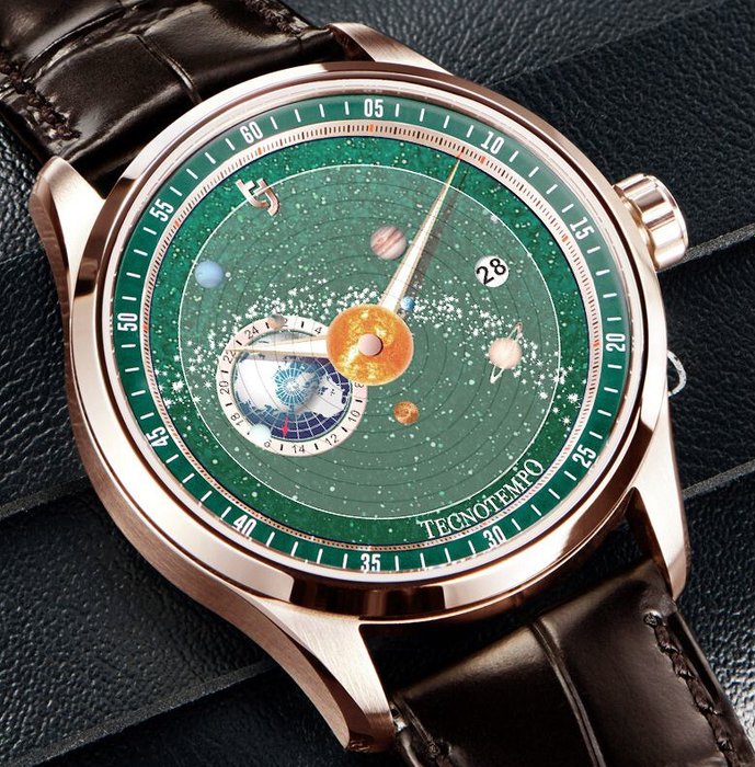 Tecnotempo - "Dynamic Solar System" - Automatic - Designed by Tecnotempo - TT.50.SPLGR (Gold tone/Green dial) - Mænd - 2011-nu