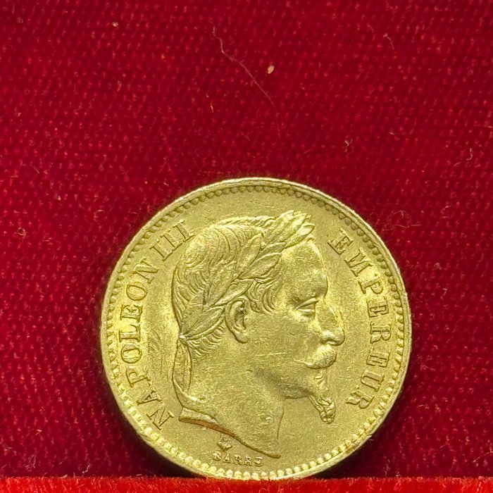 6,45 grams - Guld 900 - 20 Francs Napoleon III