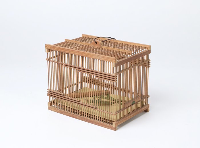 Dekorativt ornament - Cricket Cage with Lifelike Grasshopper - Japan - (Ingen reservationspris)