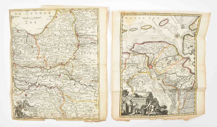 Holland - Holland; H. de Leth i.a. - Collection of 54 maps - 1721-1750