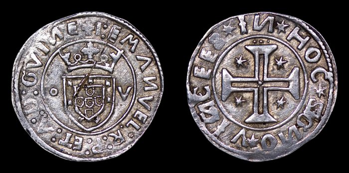 Portugal. D. Manuel I (1495-1521). Tostão (100 Reis) - o-V - Lisboa - VIИCEES