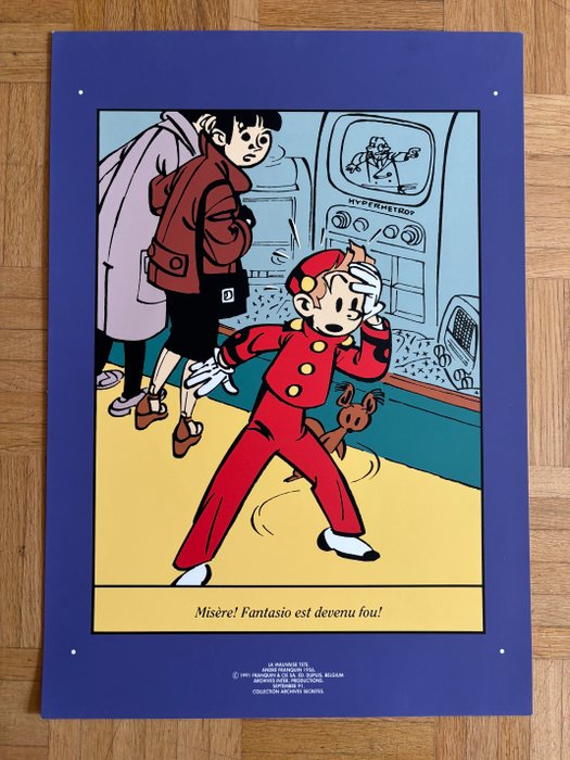 André Franquin - 3 Offset Print - Spirou et Fantasio - Misére! / Journal / Réfléchissons