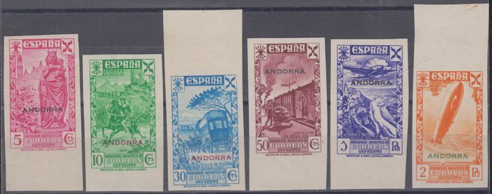 Andorra 1938 - Komplet serie. Velgørende frimærker fra Spanien. - Edifil 1s/6s