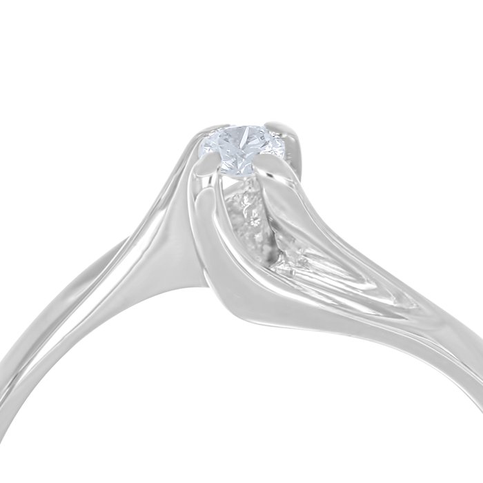 Ring - 18 kraat Hvidguld -  0.06ct. tw. Diamant (Natur)