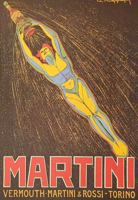 Giorgio Muggiani - Martini - Vermouth Martini  Rossi Torino - Manifesto anni '60 Telato - 1960‹erne