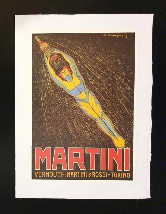 Giorgio Muggiani - Martini - Vermouth Martini  Rossi Torino - Manifesto anni '60 Telato - 1960‹erne