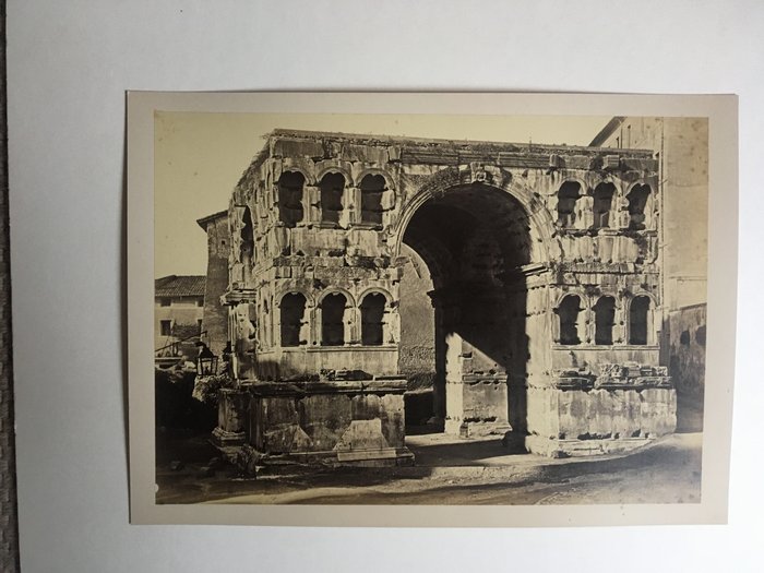 Tommaso Cuccioni  (Italian, died 1864) (attributed to) - (Rome, Italy) Arch of Janus, c. 1860 - 27 x 38.2 cm