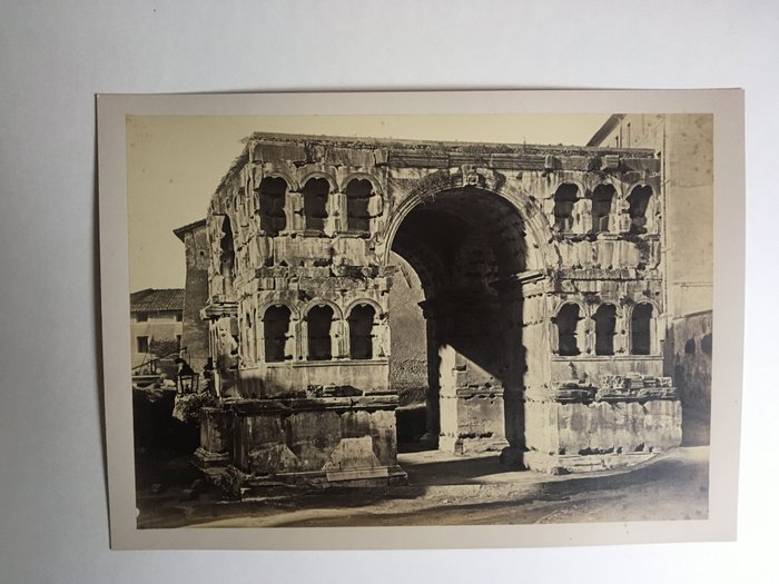 Tommaso Cuccioni  (Italian, died 1864) (attributed to) - (Rome, Italy) Arch of Janus, c. 1860 - 27 x 38.2 cm