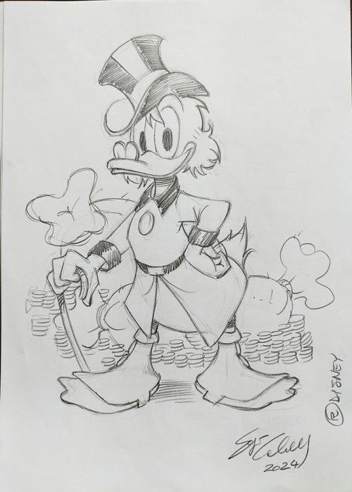 Cabella Sergio - 1 Pencil drawing - Topolino - Zio Paperone - 2024