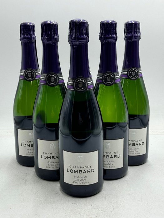 Lombard, Brut Nature Blanc de Blancs - Champagne Grand Cru - 6 Flasker (0,75 L)