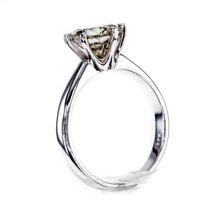 Ingen mindstepris - Forlovelsesring - 14 karat Hvidguld -  2.03ct. tw. Diamant (Naturfarvet)