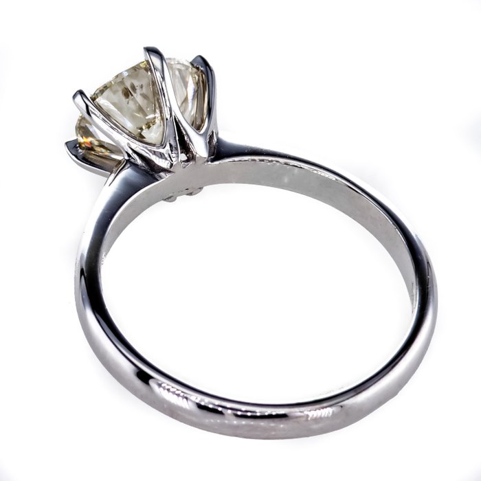 Ingen mindstepris - Forlovelsesring - 14 karat Hvidguld -  2.03ct. tw. Diamant (Naturfarvet)