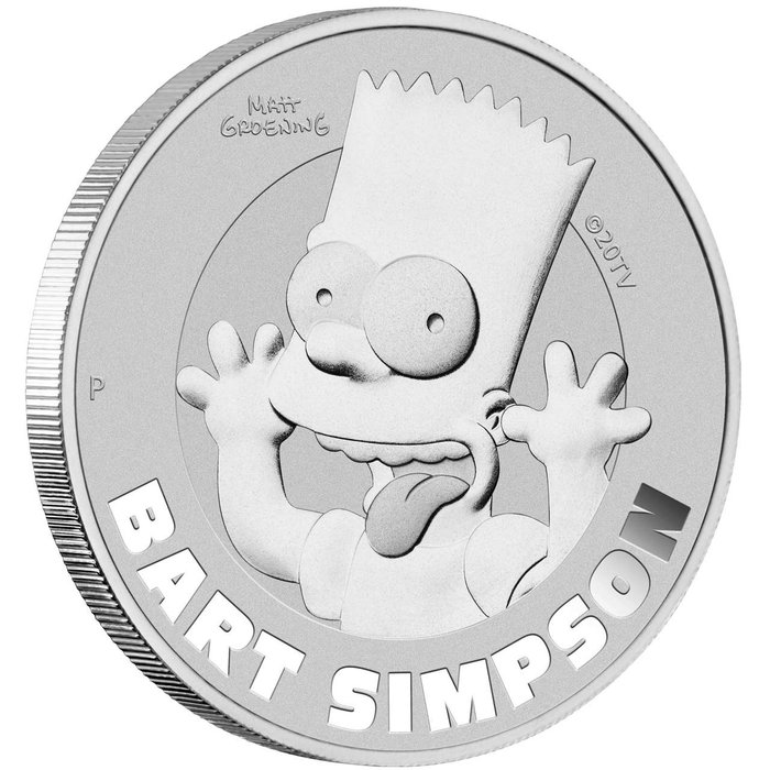 Tuvalu. 1 Dollar 2022 Bart Simpson, 1 Oz (.999)  (Ingen mindstepris)